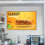 Digital Singange con schermo raffigurante un panino